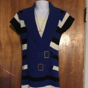 Blu/blck/beige pink angel sweater dress sz:L6X